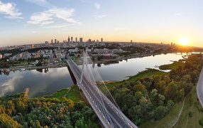 Bridge over the river in Warsaw