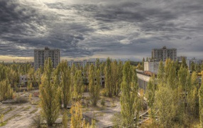 Ghost town of Pripyat in Ukraine
