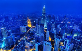 Kuala Lumpur in a blue haze, Malaysia