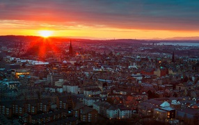 Sunset in Edinburgh, Scotland