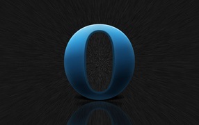 Blue logo Opera on digital background