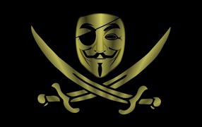 Anonymous on pirate flag