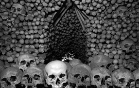 Bones and skulls in the crypt