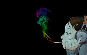 Colorful cigarette smoke