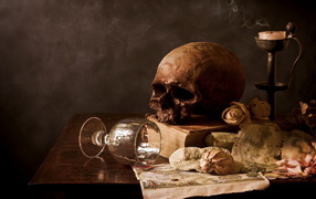 The skull on the table