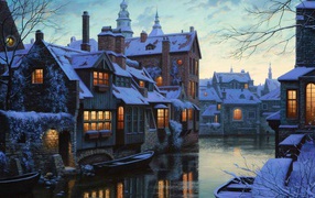 Twilight picture in Bruges