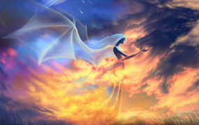 Ангел летит в облаках