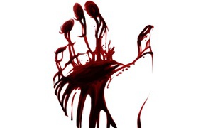 Кровавый отпечаток руки