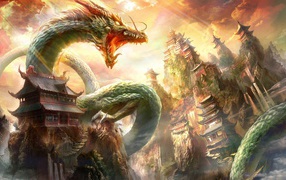 Dragon in the city in China