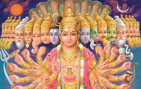 Многорукая индийская богиня