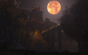 Moon over the castle of Dracula
