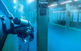 New York subway under water