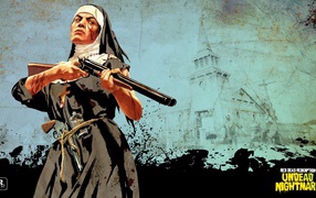 A nun with a gun in the game Red Dead Redemption