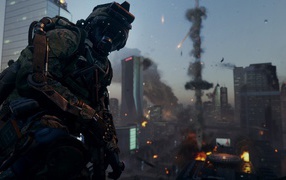 Burning city in the game Call of Duty Modern Warfare 3