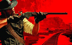Ковбой с ружьем в игре Red Dead Redemption