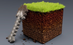 Куб земли в игре Minecraft