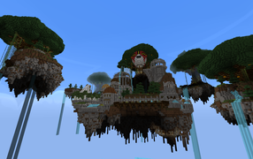 Flying islands in the game Minecraft
