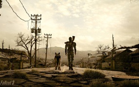 Hero with a dog in the game Fallout 3