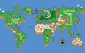 Карта мира, игра Super Mario Bros