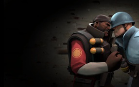 Soldiers from the game Team Fortress 2