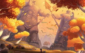 Каменные статуи в игре World of Warcraft Mists of Pandaria