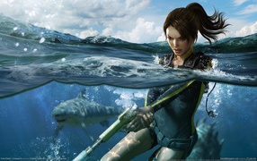 Девушка в воде, игра Tomb Raider