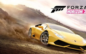 Yellow Lamborghini in the game Forza Horizon 2