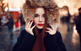Girl in a fur hood