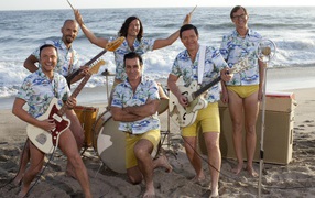 Group Rammstein on the beach