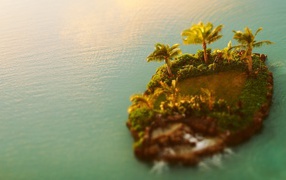 Lone green island
