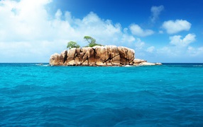 Rocky island in the ocean