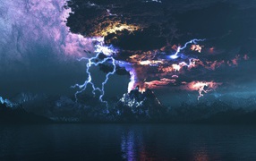 Eruption in the night