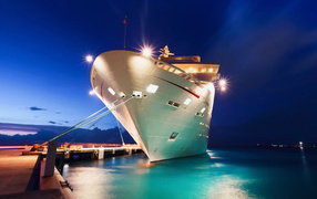 Cruise ship berth in the evening