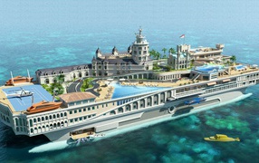 Unusual concept Streets of Monaco yacht