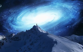 Galaxy over the top of the mountain
