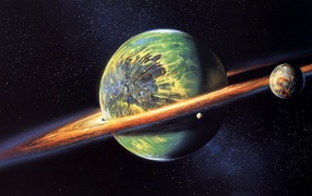 Planet with ring of fire