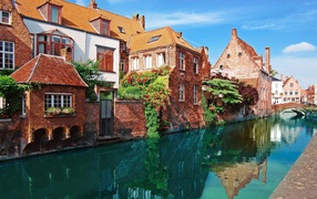 Blooming city of Bruges, Belgium