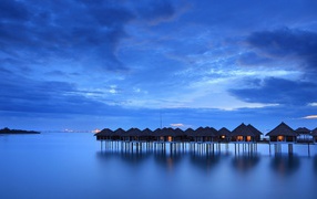 Houses on stilts in Penang, Malaysia