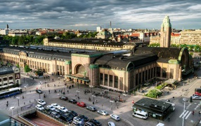 Railway station in Helsinki, Finland