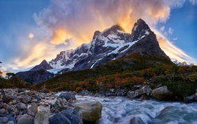 Sharp peaks in Torres del Paine National Park, Chile