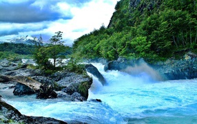 The rapids on the river in Chile