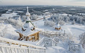 Зимний пейзаж в России
