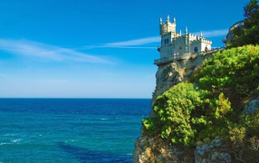 A small castle on the cliff above the sea, Crimea