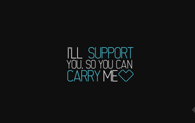 I will support you, blue letters