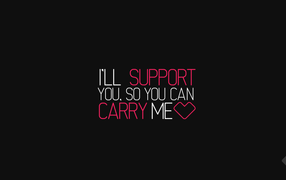 I will support you, pink letters