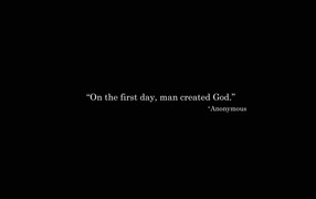 In one of the first days of man created god