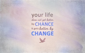 Life does not give you a chance - it is your chance!