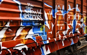 	   Drawing on a freight car
