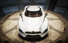 Citroen's white sports car at the exhibition