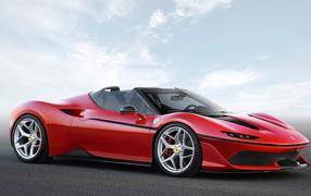 Красный спортивный автомобиль Ferrari J50